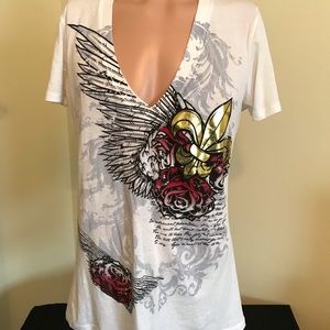 Brad Butter NWT Short Sleeve V Neck Top Size XL